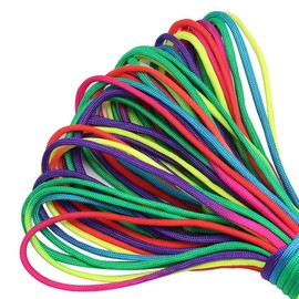 Dreamtop 101Ft Fallschirm-Seil/Paracord-Schnur in Regenbogenfarben, geeignet f&uuml;r Camping, Wandern und andere Aktivit&auml;ten im Freien