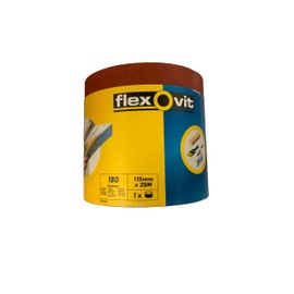 Flexovit Sandpaper Roll 115mm x 25meters 180 Extra Fine Grit for Fine Finishing : Unpunched 25m (1)
