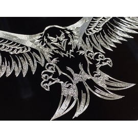 Engraved US American 3D Fierce Eagle Diamond Etched Car Tag Vanity License Plate