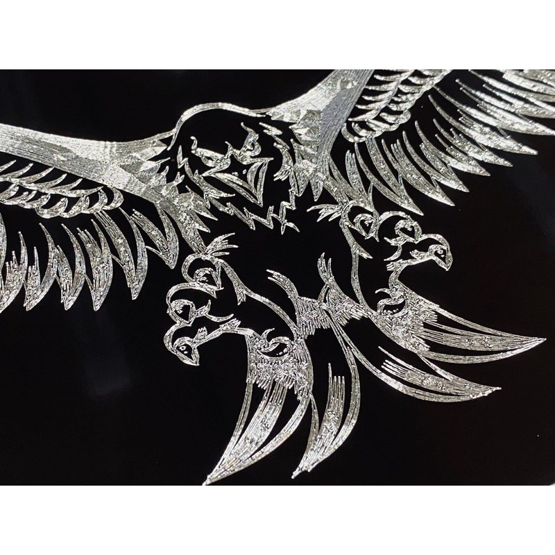 Engraved US American 3D Fierce Eagle Diamond Etched Car Tag