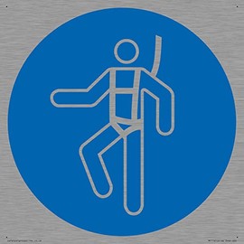 S20 Schild mit Aufschrift "Wear a safety harness", 200 x 200 mm