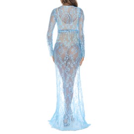 COSYOU Blue Maternity Dress for Photoshoot Baby Shower Dress Wedding Bridemaid Dresses Pregnancy Party Dress Special Occasion Gown Beach Cover ups (Light Blue, M)