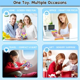 PICKONA Sensory Fidget Toy Sensory Ball for Kids Autism Adults Fidget Toys with 24 Strings Calming Stress Relief Toy for ADHD Focus & Anxiety Sensory Activity Ball Puzzle Solution