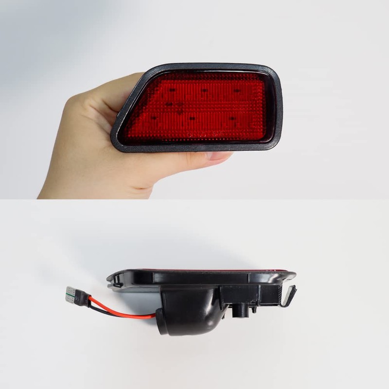 TurningMax 2x Red lens Red LED Rear Bumper Fender Side
