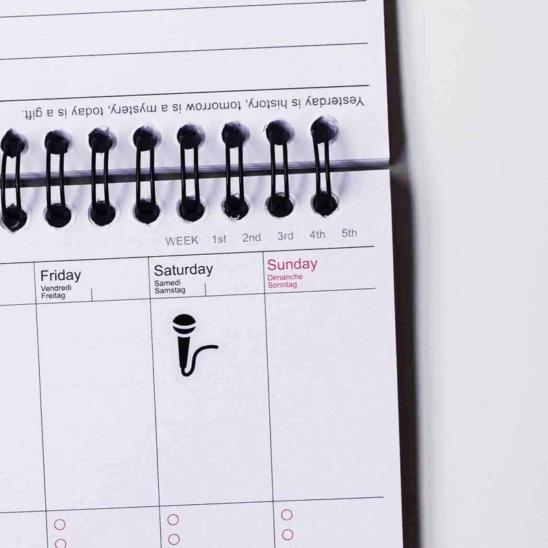 Microphone Planner Stickers, 120 Clear Singer Singing Music Song Labels