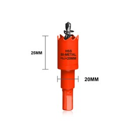 Hole Saw 20mm, Hole Saw with Drill Bit for Wood, Orange Bi-Metal Hole Cutter Smooth Cutting for Soft Metal, Drywall and Plastic