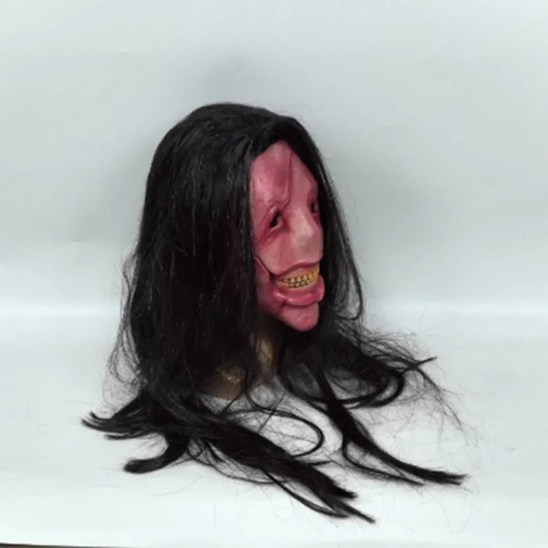 Máscara De Diablo Con Cara Roja De Pelo Largo, Máscaras