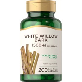 Piping White Willow Bark 1500mg 200 Caps Allicin Non-GMO/Gluten Free/No Preservatives