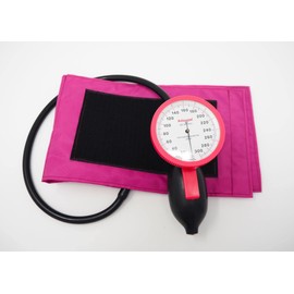 Yumed Trading ADC226M AD Large Gauge Aneroid Sphygmomanometer, One-Hand, Lever Type, Large Meter with 2.8 inches (72 mm), Lightweight Type, Magenta