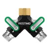 RESTMO 2 Way Garden Hose Splitter Heavy Duty Full Metal