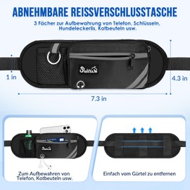 Eyein Jogging Lead with Belly Strap for Medium and Large Dogs, Adjustable Hands-Free Lead with Reflective Elastic Running Lead and Dual Handles for Jogging and Walking, XL for a Dog