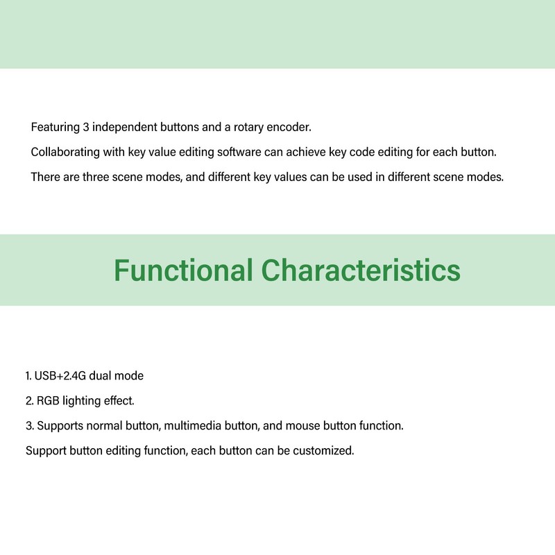 3 Key Keyboard USB Wired 2.4G Wireless Hot Swappable All