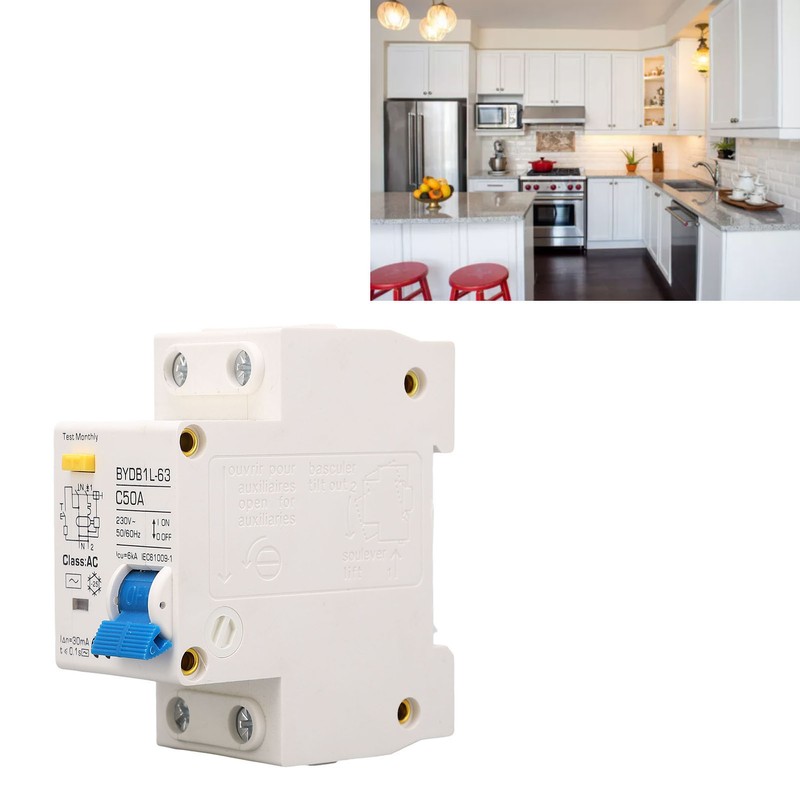 Circuit Breaker 1P+N 50A 230V AC MCB Leakage Protection Switch