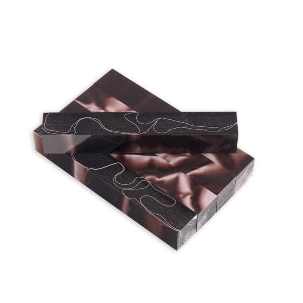 Legacy Woodturning, Acrylic Pen Blank, Dark Brown with White Lines,