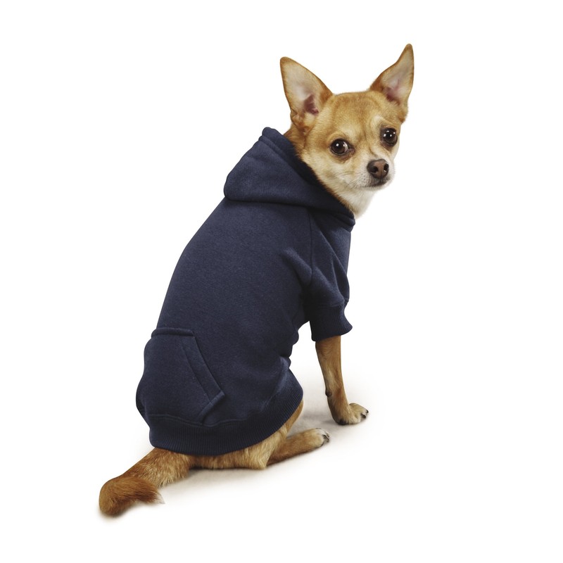 Casual Canine Basic Hoodie for Dogs, 16" Medium, Navy Blue