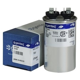 GE 97F5050-15 uf MFD 370 Volt VAC Genteq Replacement Round Run Capacitor