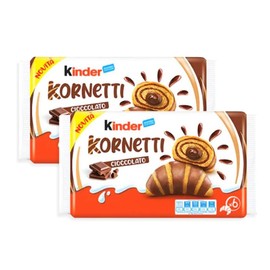 CAIYA Ferrero, Kinder Kornetti - Cornetti Croissant Ripieni al Cioccolato 2 x 252 g - Novita