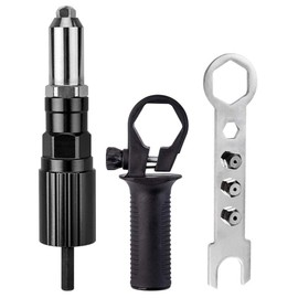 Yakamoz Rivet Gun Adatper, Professional Riveter Drill Converter Attachment Electric Power Drill Riveting Hand Tool Kit Riveting Insert 3/32",1/8", 5/32", 3/16" Rivets Nut