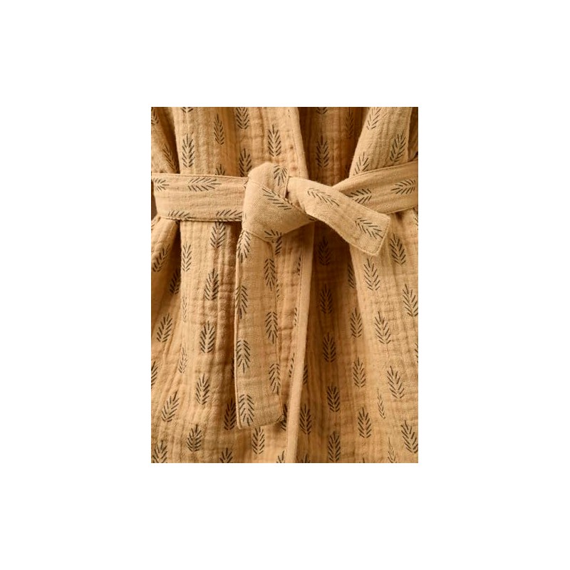 Vertbaudet Ethnic Muslin Baby Bathrobe, ochre