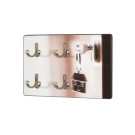 HAKU Möbel Key Holder Stainless Steel Look MDF Metal Dimensions W 30 cm x H 21 cm x D 5 cm Style: Modern
