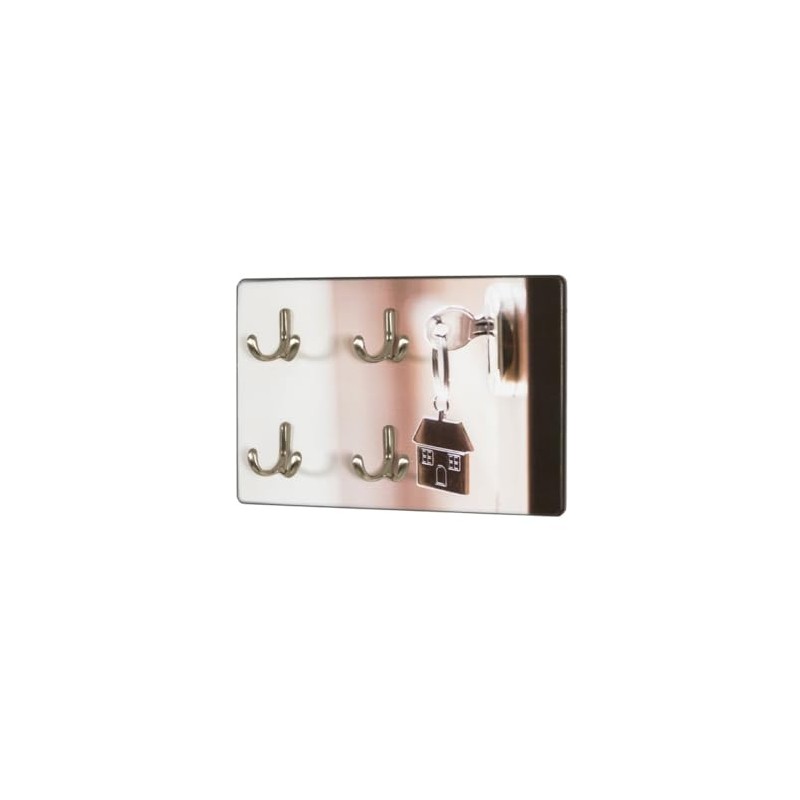 HAKU Möbel Key Holder Stainless Steel Look MDF Metal Dimensions