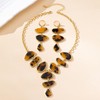 NOVYRA Leopard Earrings Necklace for Women Chunky Acrylic Leopard Irregular