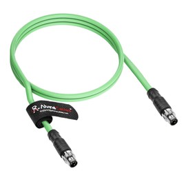Alvin's Cables M8 A-Code 4-Pin Male to 4-Pin Cable Highly Flexible Shielded for Beckhoff ZK1090-3131 Industrial Automation EtherCAT Fieldbus 1M