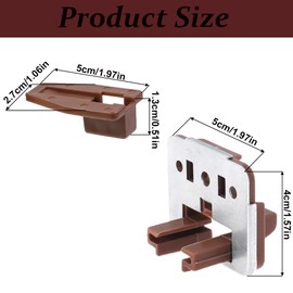 Drawer Guide Kit, 2Pcs Center Mount Drawer Slides with Metal Back Plate and Roller Stops for Dresser Drawer Replacement & Repair
