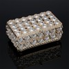 ELLDOO Crystal Jewelry Box Rectangle Trinket Organizer Earrings Rings Box