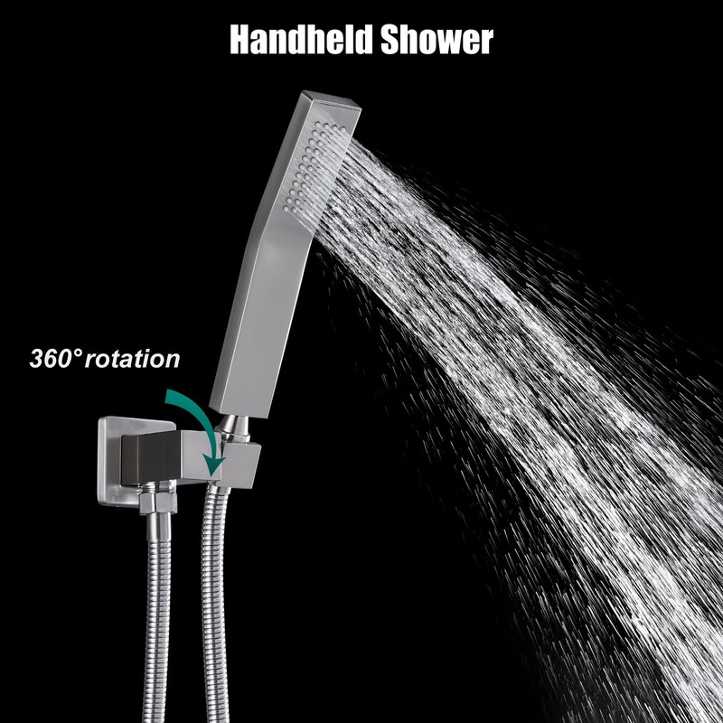 Heyalan SUS304 Stainless Steel Handheld Shower Wand High Pressure Luxury