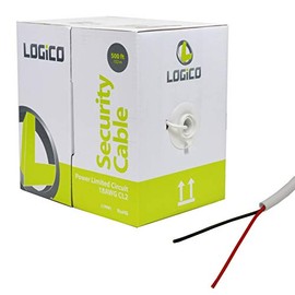 LOGICO Security Burglar Alarm 18/2 Control Cable 500FT Stranded White 500' Speaker Wire