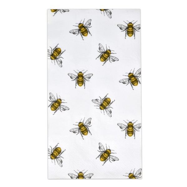 Gift Boutique 100 Bee Guest Napkins 3 Ply Disposable Paper Pack Honey Bumble Bees Dinner Hand Napkin for Happy Bee Day Bathroom Powder Room Wedding Summer Spring Bridal Baby Shower Decorative Towels