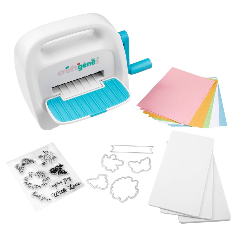 CraftGenes Mini Die Cutting and Embossing Machine with Starter Kit,