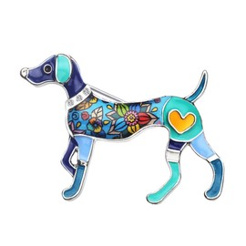DOWAY Enamel Whippet Dog Brooch Pins Cute Whippets Dog Gifts for Women Girl Dog Mom Lapel Scarf Decorations (Blue)