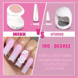 MEKK Mini UV Light for Gel Nails UV Light for Nails Innovative One Finger UV LED Nail Lamp 16W UV Nail Lamp Portable LED Nail Lamp Professional Nail Dryer for Nail Art Tools (Pink)