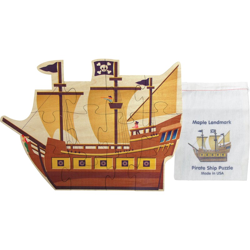 Pirate Ship Shaped Puzzle - Made in USA