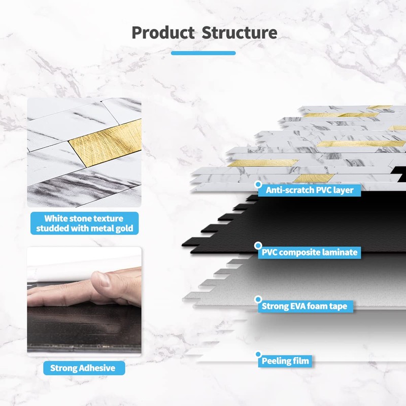 Art3d 10-Sheet Peel and Stick Backsplash Tile for Kitchen Bathroom