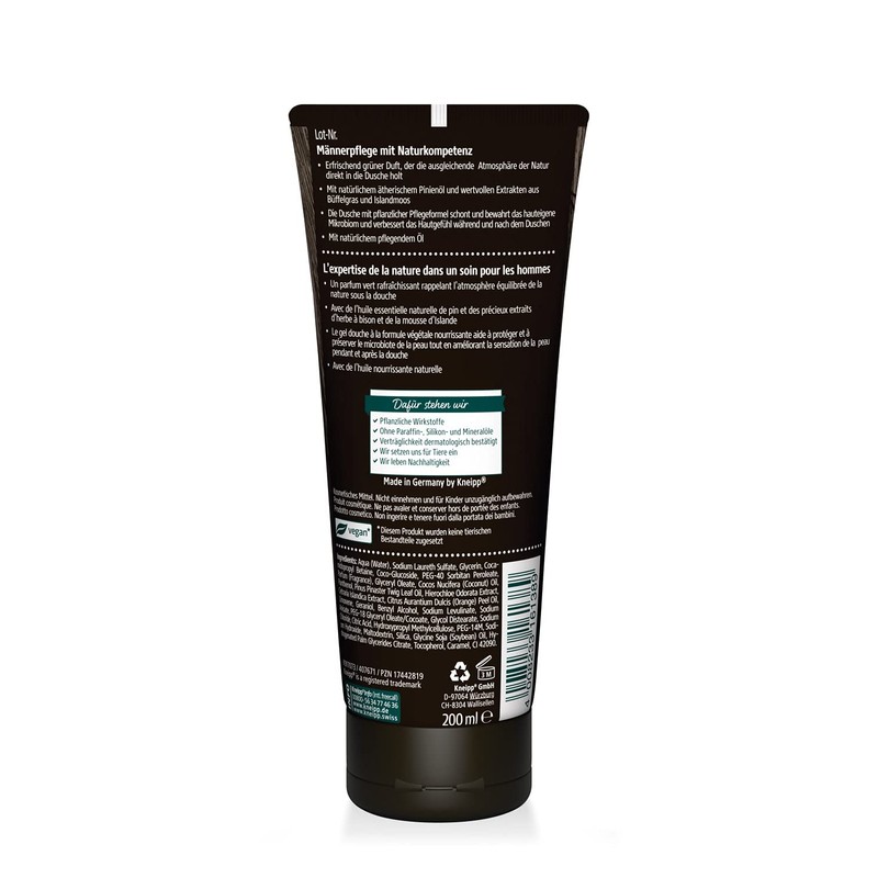 Kneipp MEN 2-in-1 Shower Nature Feeling, Pine, Buffalo Grass and