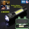 Unbranded 5pcs Super Bright LED Tactical Flashlight Zoomable USB Rechargeable