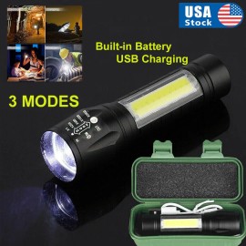 Unbranded 5pcs Super Bright LED Tactical Flashlight Zoomable USB Rechargeable Lamp 3 Modes