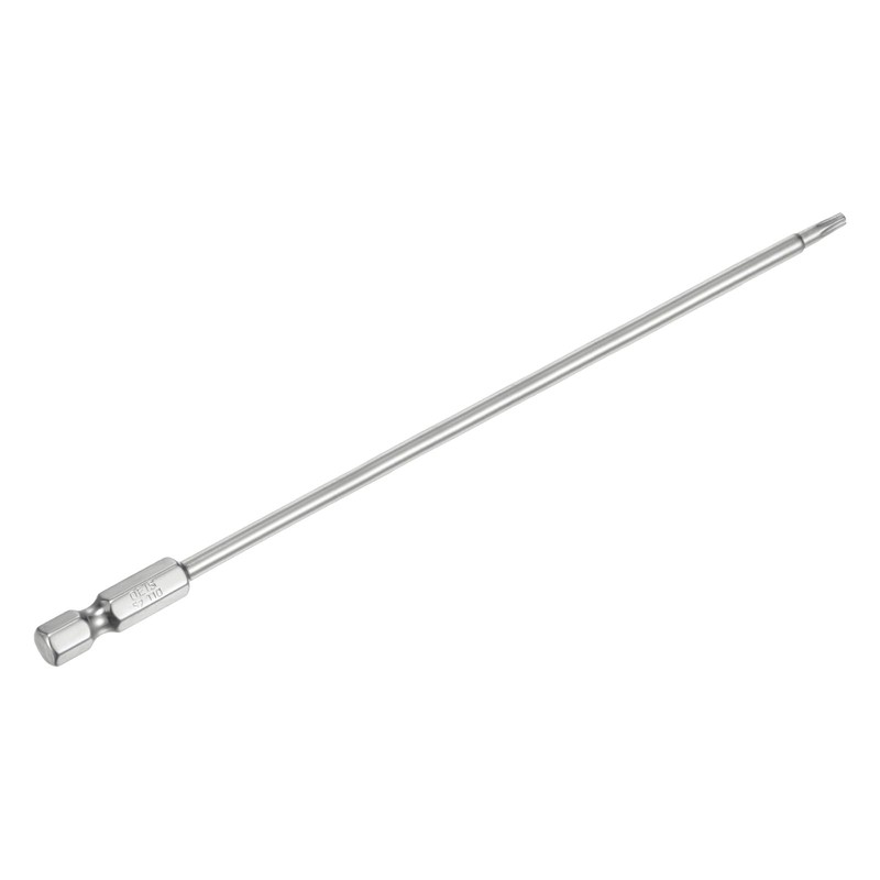 sourcing map T10 Security Torx Bit 1/4" Hex Shank 6"