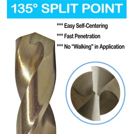 Cobalt Drill Bit Set 21/64 in.HSS M35 Jobber Length Twist Metalworking Drill Steel Metal Iron-5Pcs