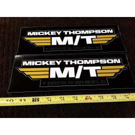 Mickey Thompson Lot of 2 Mickey Thompson Racing Tires Wheels Decals Stickers M/T Outlaw