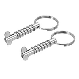 PATIKIL 316 Stainless Steel Quick Release Pin 2 Pack Bimini Top Pin Usable Length 1.6", Total Length 2", Dia 0.3" Boat Marine Hardware with Drop Cam & Spring for Deck Boat Bimini Top