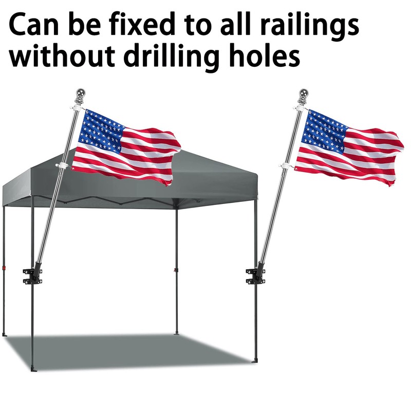 No Drill Flag Pole Holder for Railing,Flag Pole Mount for