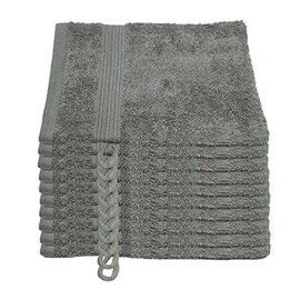 Julie Julsen Pack of 10 Face Cloths 23 Colours Available Soft and Absorbent 500gsm Öko Tex 15 x 21 cm Silver Grey