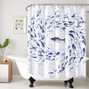 FuShvre Fish Shower Curtain Navy Blue Bathroom Curtains Coastal Bathroom
