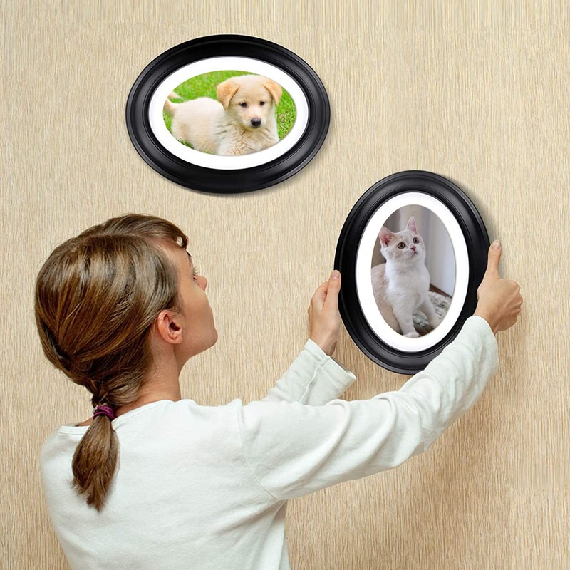 SENENQU 2 Pack Black Oval Picture Frames 8x10 Classic Oval