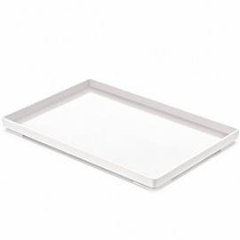 OMEM Reptile Food Bowl Large Water Dish,Feeding Dish, Tortoise Bowl (M, White Smooth)