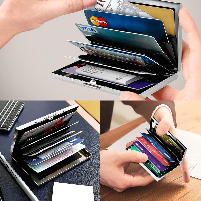 BONSYL Slim RFID Blocking Metal Credit Card Holder - Fashionable